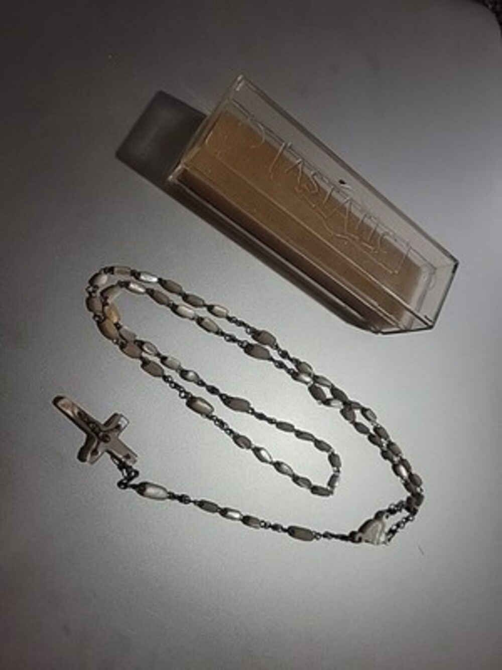 Vintage Antique Catholic Rosary Mother of Pearl Small